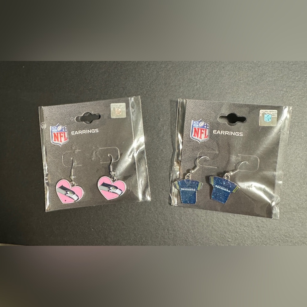 Two Pairs of Seahawks Earrings